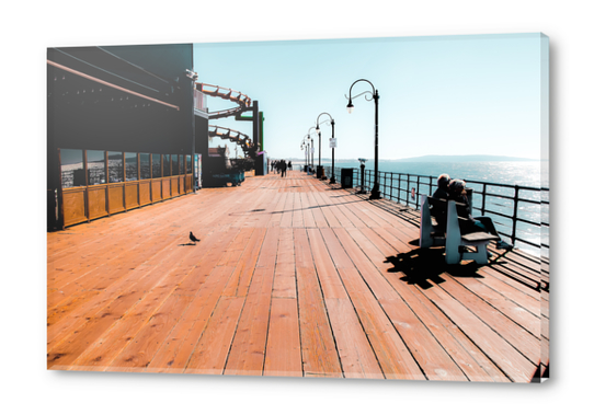 Summer at Santa Monica Pier California USA with blue sky  Acrylic prints by Timmy333