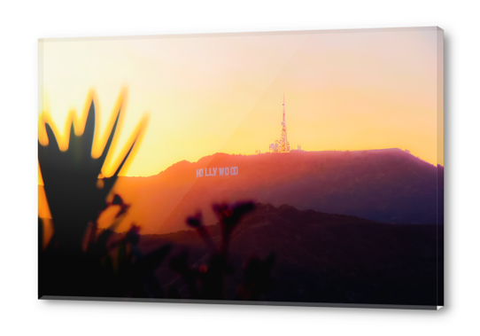 sunset sky at Hollywood Sign Los Angeles California USA Acrylic prints by Timmy333