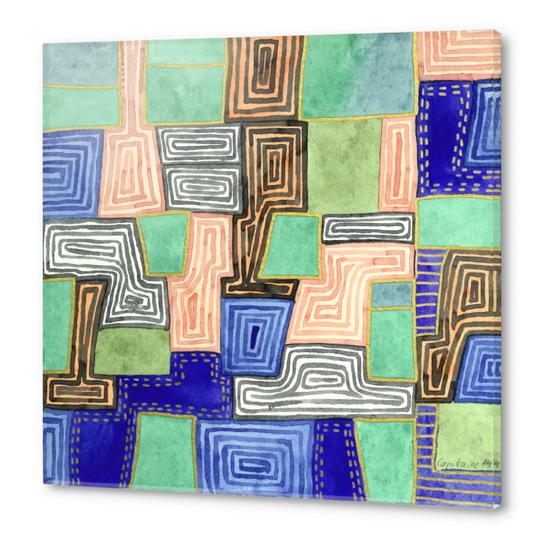 Complex Pattern with Golden Lines Acrylic prints by Heidi Capitaine