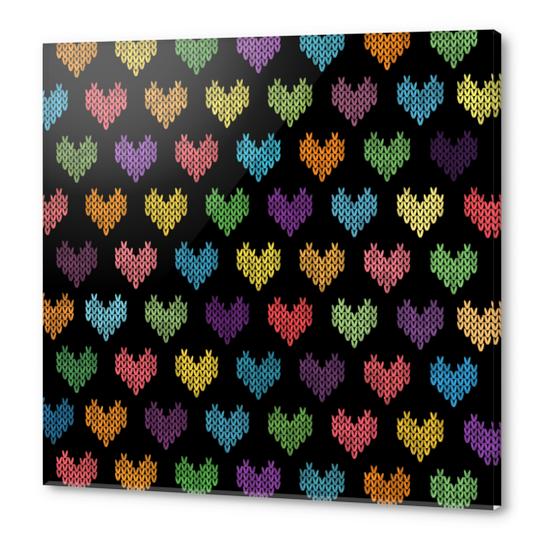 Colorful Knitted Hearts Acrylic prints by Amir Faysal