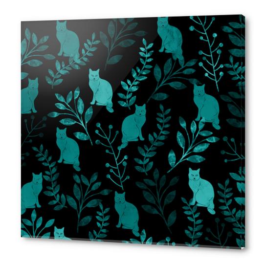 Floral and Cat  Acrylic prints by Amir Faysal