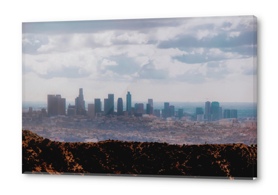 Los Angeles city with blue cloudy sky at Los Angeles, California, USA Acrylic prints by Timmy333