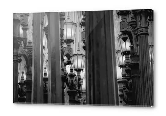 Urban Light at LACMA Los Angeles California USA in black and white Acrylic prints by Timmy333