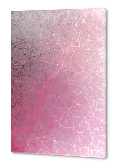 fractal geometric line pattern abstract art in pink Acrylic prints by Timmy333