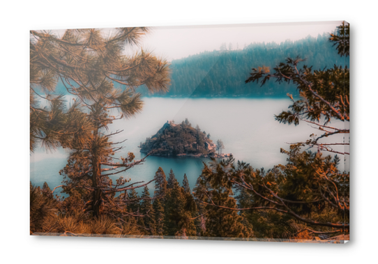 Pine tree and island at Emerald Bay Lake Tahoe California USA Acrylic prints by Timmy333