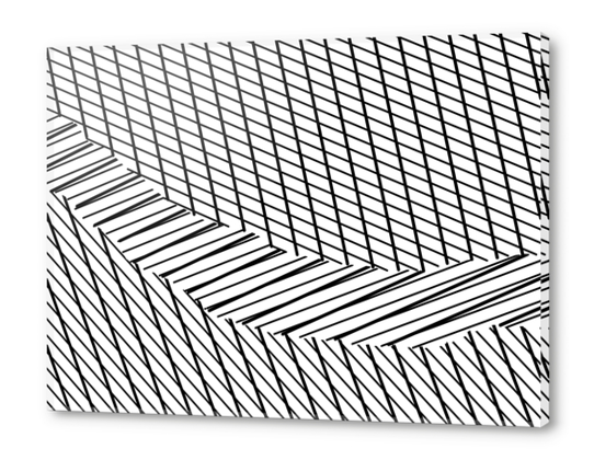 geometric square shape line abstract pattern in black and white Acrylic prints by Timmy333