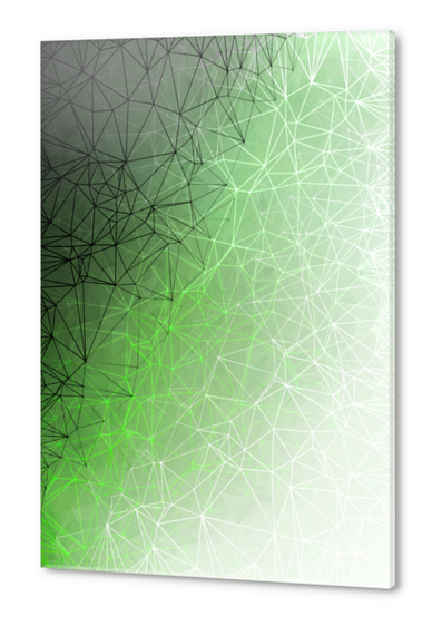 fractal geometric line pattern abstract art in green Acrylic prints by Timmy333