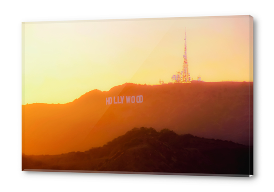 sunset light at Hollywood Sign Los Angeles California USA Acrylic prints by Timmy333