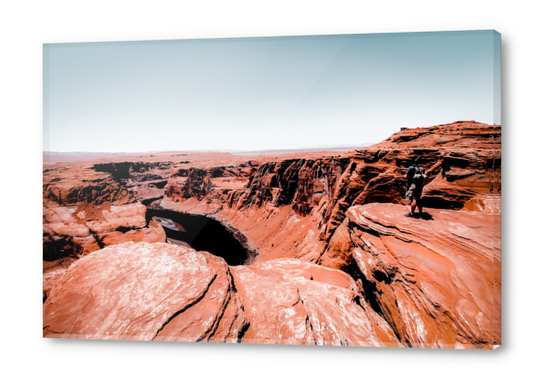 Desert landscape with blue sky at Horseshoe Bend, Arizona, USA Acrylic prints by Timmy333