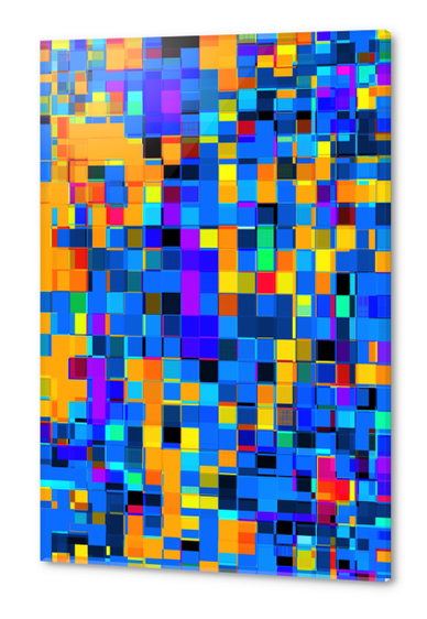 graphic design geometric pixel square pattern abstract background in blue orange purple Acrylic prints by Timmy333