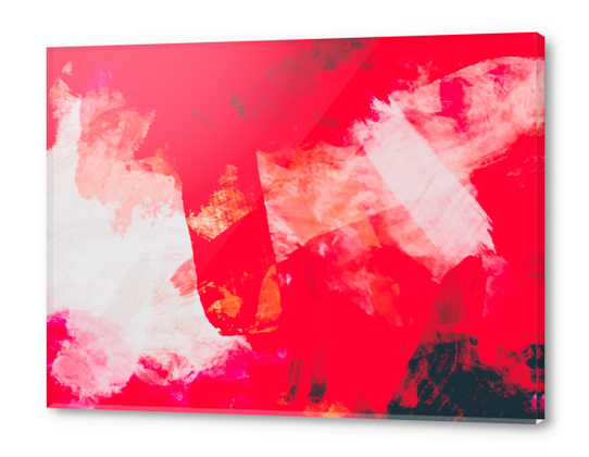 splash painting texture abstract background in red Acrylic prints by Timmy333