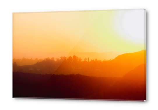 summer sunset with mountain layer in Los Angeles California USA Acrylic prints by Timmy333