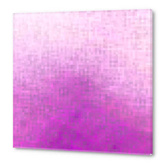 graphic design geometric pixel square pattern abstract in purple pink Acrylic prints by Timmy333