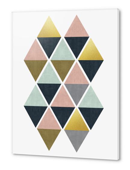 Colorful and golden triangles Acrylic prints by Vitor Costa