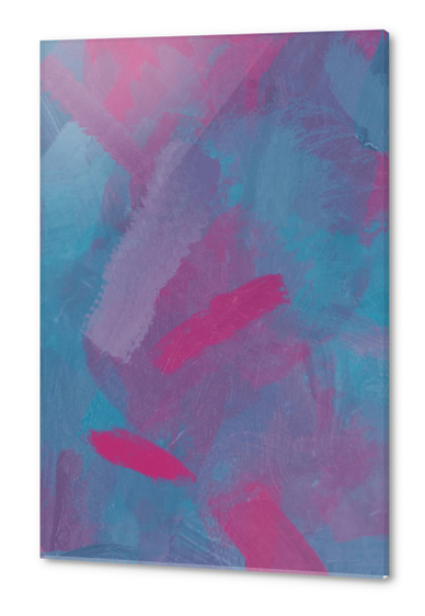 abstract splatter brush stroke painting texture background in pink blue Acrylic prints by Timmy333