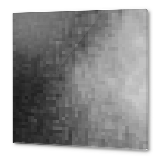 graphic design geometric pixel square pattern abstract background in black and white Acrylic prints by Timmy333