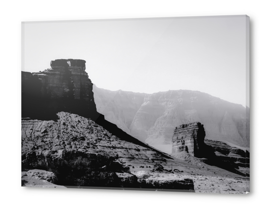 Desert and mountain view in Utah USA in black and white Acrylic prints by Timmy333