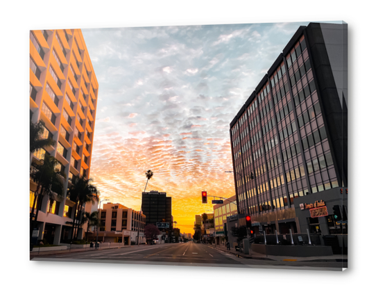 city sunrise at Encino, Los Angeles, USA Acrylic prints by Timmy333