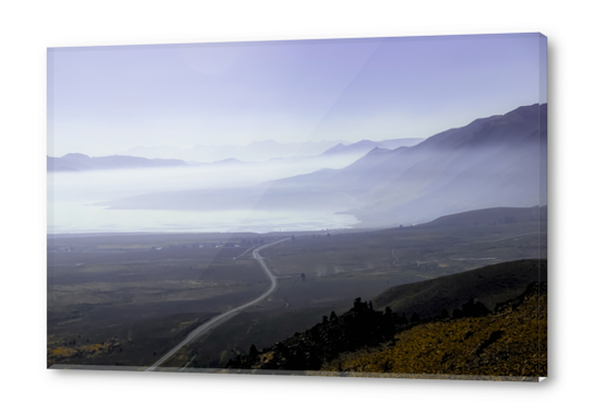 road with foggy sky and mountains scenic in California Acrylic prints by Timmy333