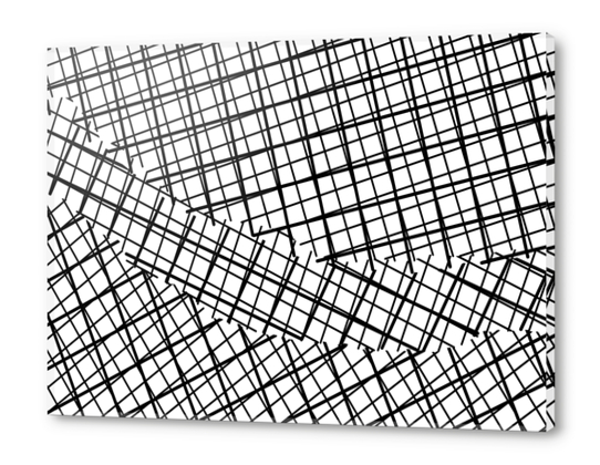 geometric square line pattern abstract background in black and white Acrylic prints by Timmy333