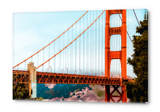 Closeup the Golden Gate Bridge with blue sky, San Francisco, USA Acrylic prints by Timmy333