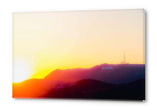 sunset at Hollywood Sign Los Angeles California USA Acrylic prints by Timmy333