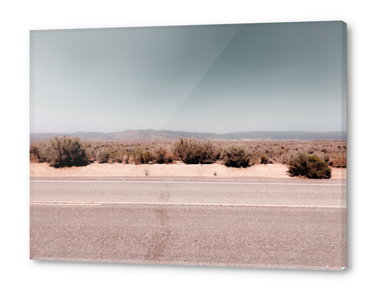 Road in the desert with blue sky in California USA Acrylic prints by Timmy333