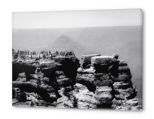 mountain desert view at Grand Canyon national park Arizona in black and white Acrylic prints by Timmy333