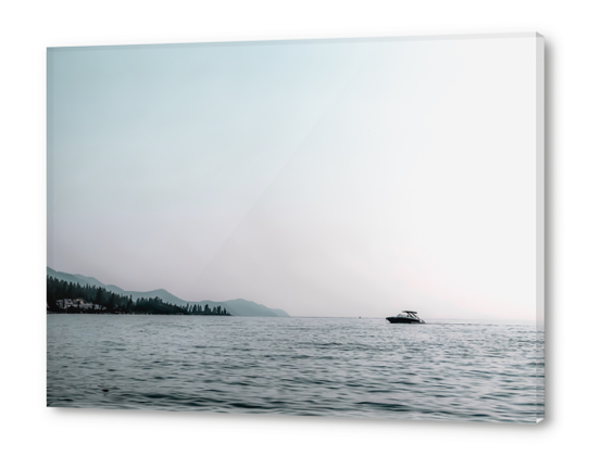 boat on the water with blue sky at Lake Tahoe USA Acrylic prints by Timmy333