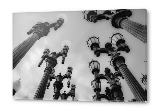 Urban Light at LACMA Los Angeles California USA in black and white Acrylic prints by Timmy333