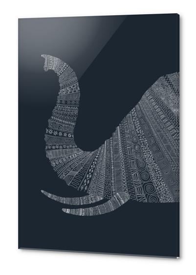 Elephant (on blue) Acrylic prints by Florent Bodart - Speakerine