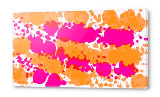 pink and orange splash color painting abstract background Acrylic prints by Timmy333