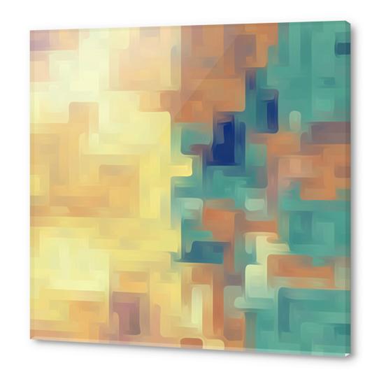 yellow green and brown painting abstract background Acrylic prints by Timmy333