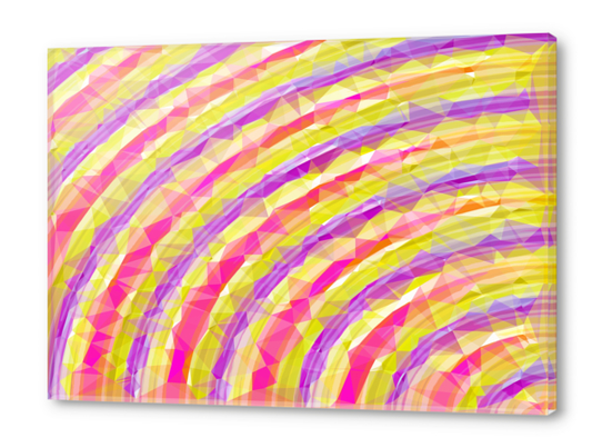 psychedelic geometric polygon line pattern in pink purple yellow Acrylic prints by Timmy333