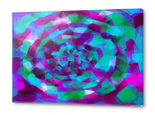 psychedelic geometric polygon pattern abstract in pink purple blue Acrylic prints by Timmy333