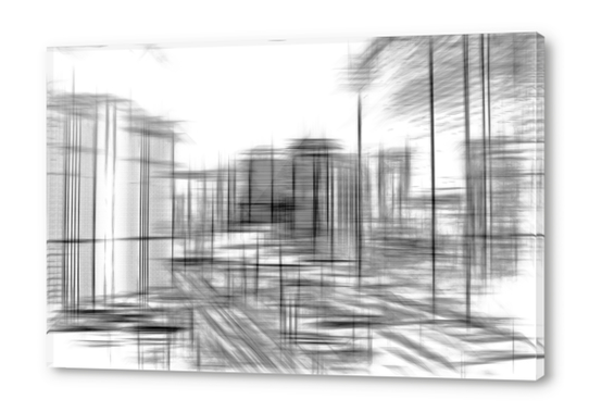 pencil drawing buildings in the city in black and white  Acrylic prints by Timmy333