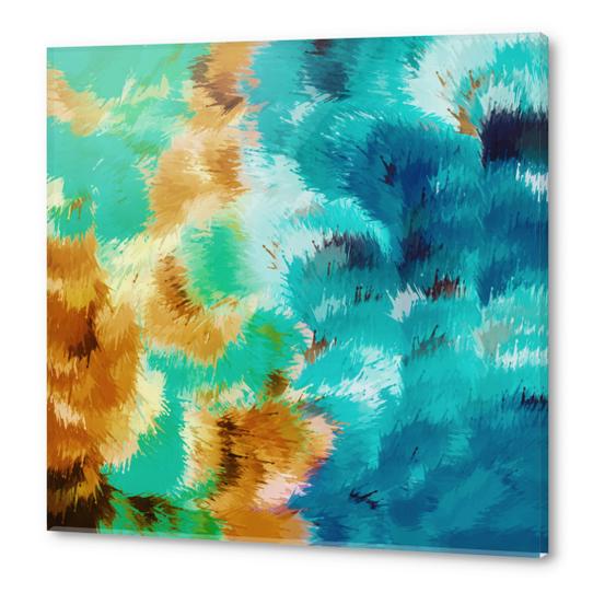 green blue and brown painting abstract background Acrylic prints by Timmy333