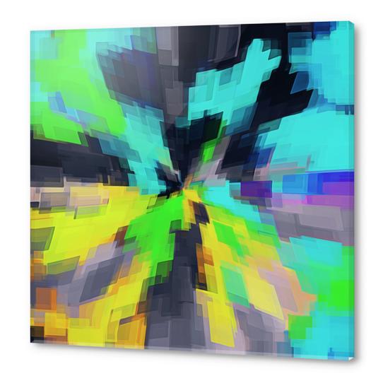 blue green yellow and black square pattern abstract background Acrylic prints by Timmy333