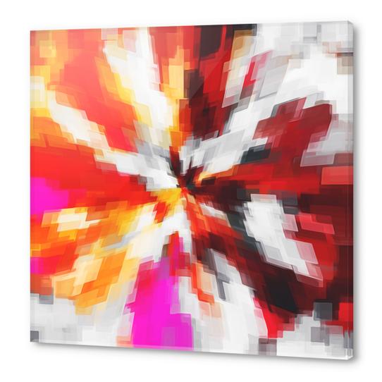 red orange pink and black square pattern painting abstract background Acrylic prints by Timmy333