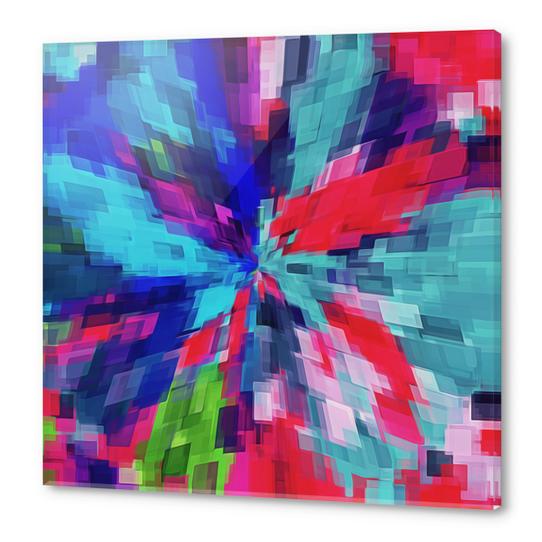 blue green and red square pattern abstract background Acrylic prints by Timmy333