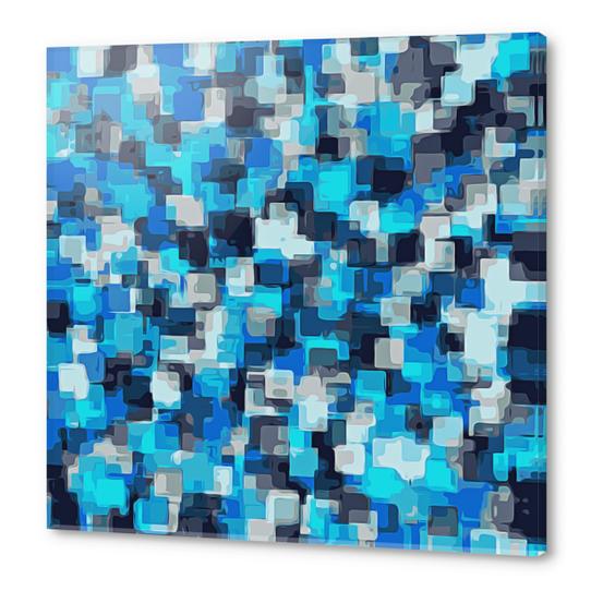 blue and black square pattern abstract background Acrylic prints by Timmy333