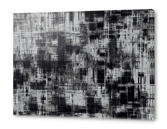 geometric art texture abstract background in black and white Acrylic prints by Timmy333