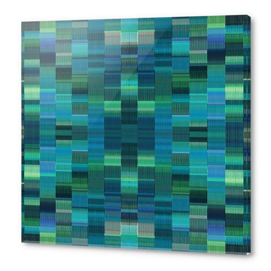 blue and green plaid pattern texture abstract background Acrylic prints by Timmy333