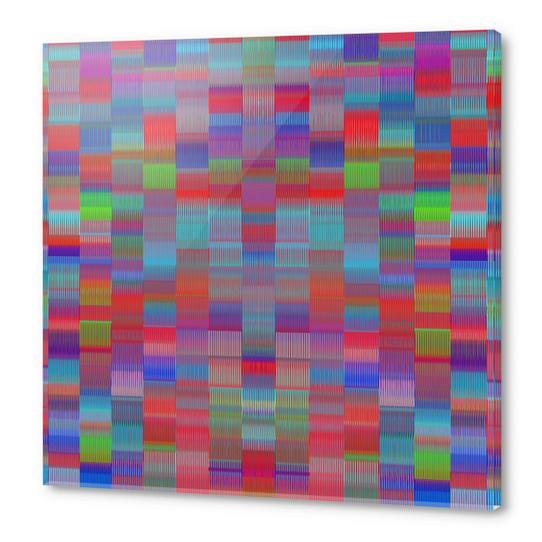 blue red green and pink plaid pattern abstract background Acrylic prints by Timmy333