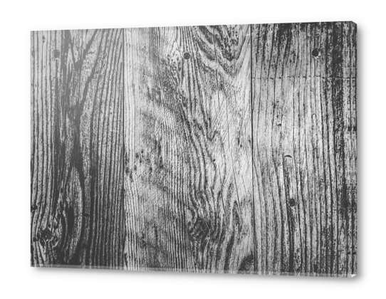 vintage wood texture background in black and white Acrylic prints by Timmy333