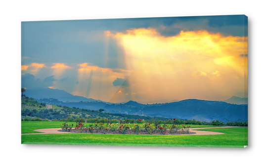 ray of light from the sky with mountain view, Simi Valley, USA Acrylic prints by Timmy333