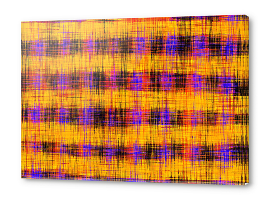 plaid pattern abstract texture in orange yellow pink purple Acrylic prints by Timmy333