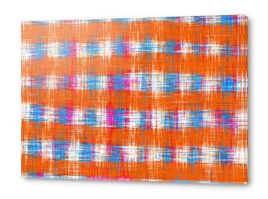 plaid pattern abstract texture in orange blue pink Acrylic prints by Timmy333