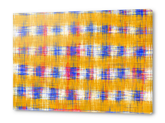 plaid pattern abstract texture in yellow blue pink Acrylic prints by Timmy333