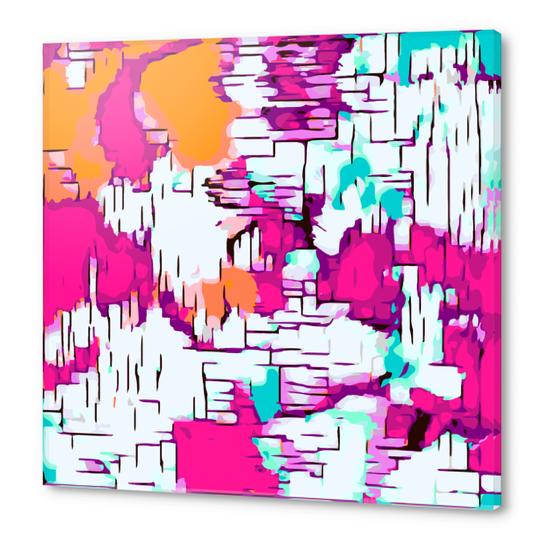 pink orange and green drawing abstract background Acrylic prints by Timmy333